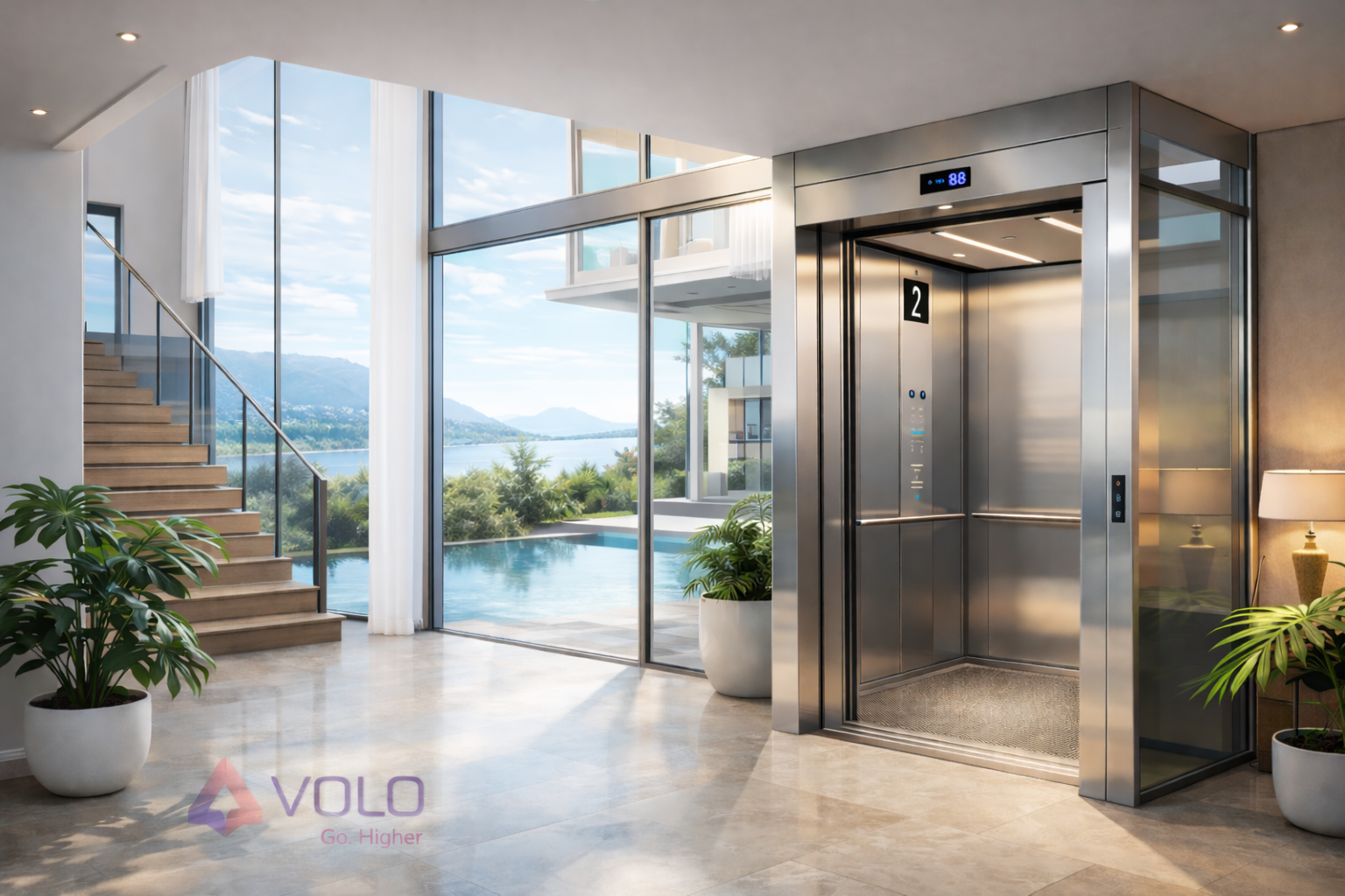 Luxury villa elevator installation by VOLO Lifts and Elevators Bangalore